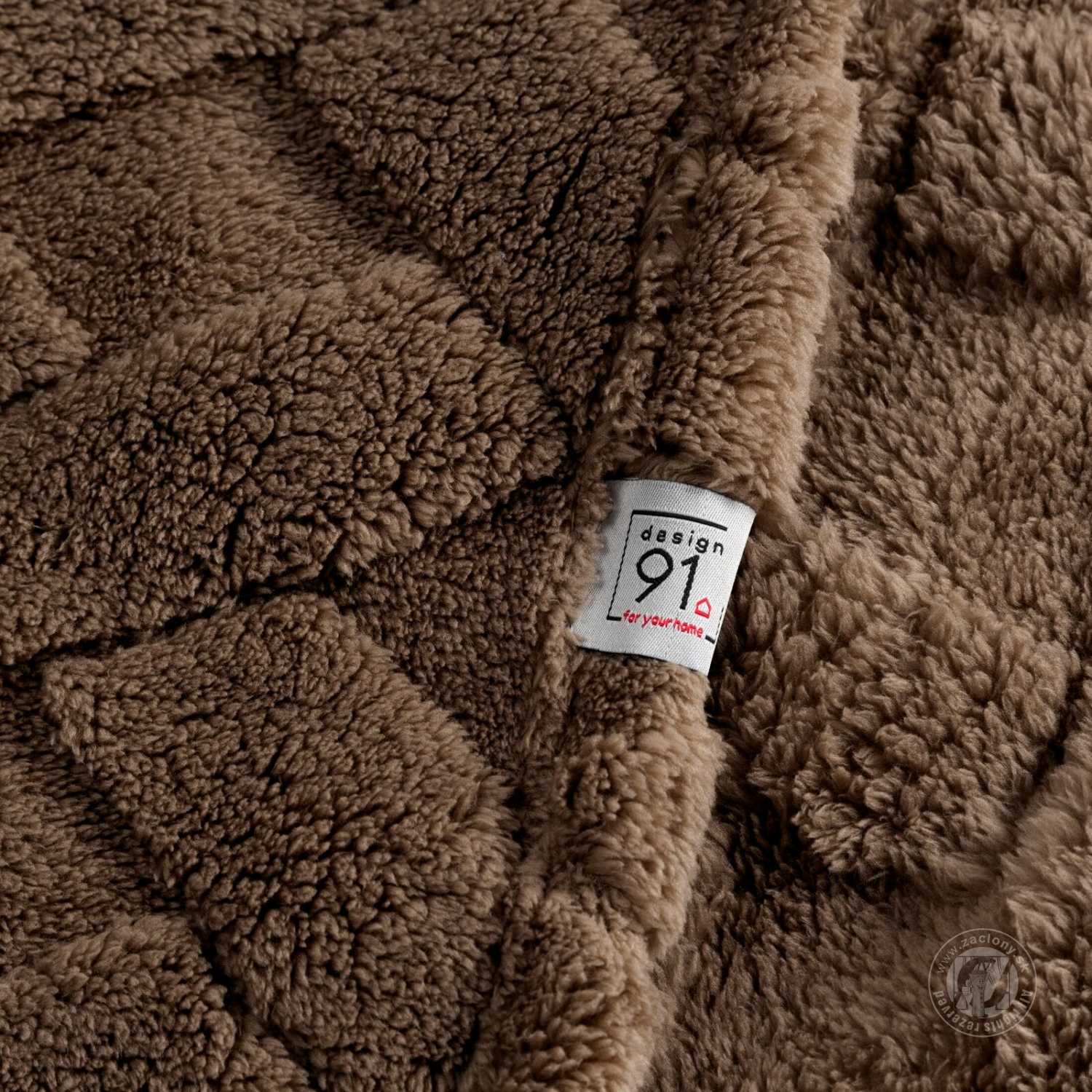 Deka z mikroflanelu CARO 150x200cm hnedá