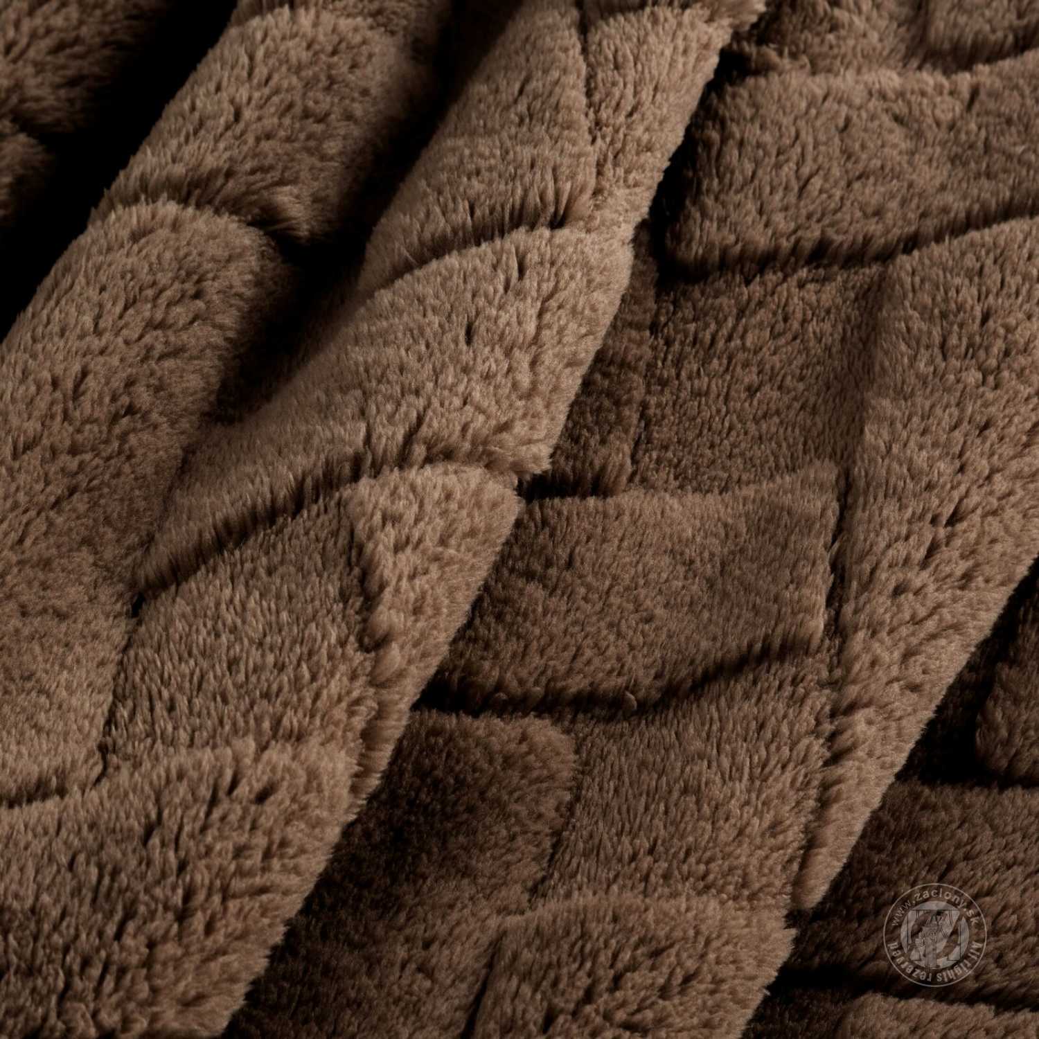 Deka z mikroflanelu CARO 150x200cm hnedá