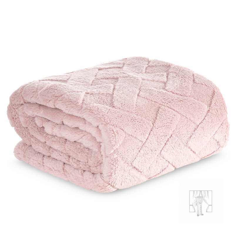 Deka z mikroflanelu CARO 150x200cm ružová