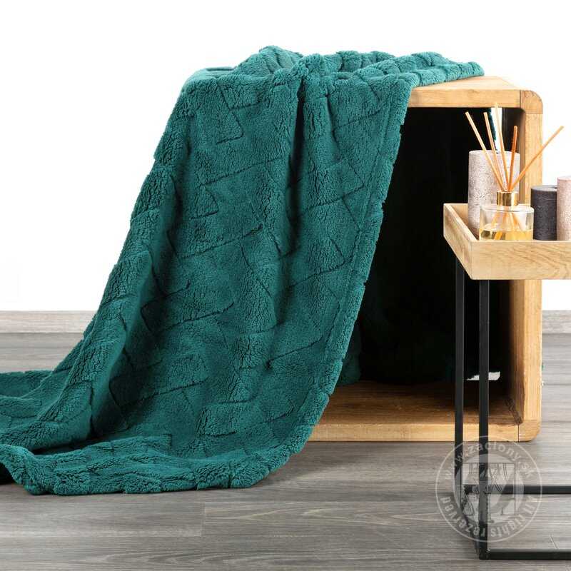 Deka z mikroflanelu CARO 170x210cm tmavozelená