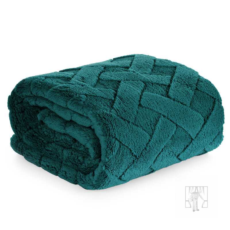 Deka z mikroflanelu CARO 170x210cm tmavozelená