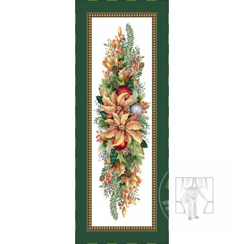 Vianočný gobelínový obrus EDEN 4117 zelený so zlatou niťou