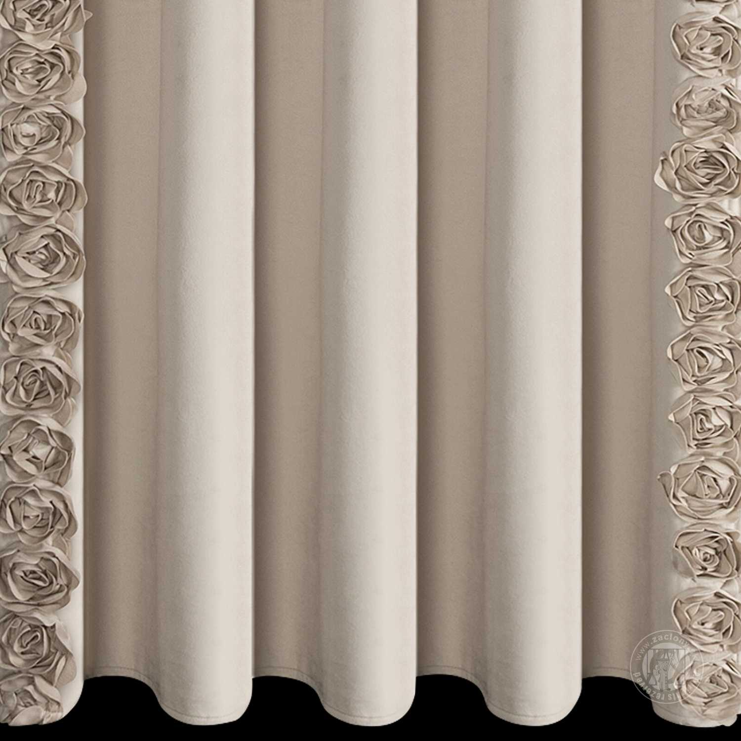 Záves ROSES na páske 140x270cm tmavobéžový