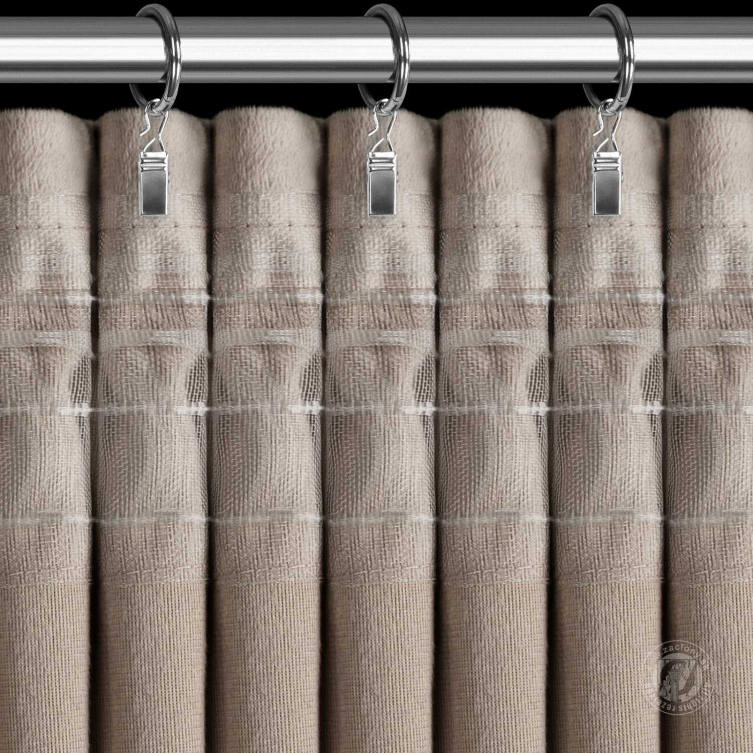 Záves ROSES na páske 140x270cm tmavobéžový