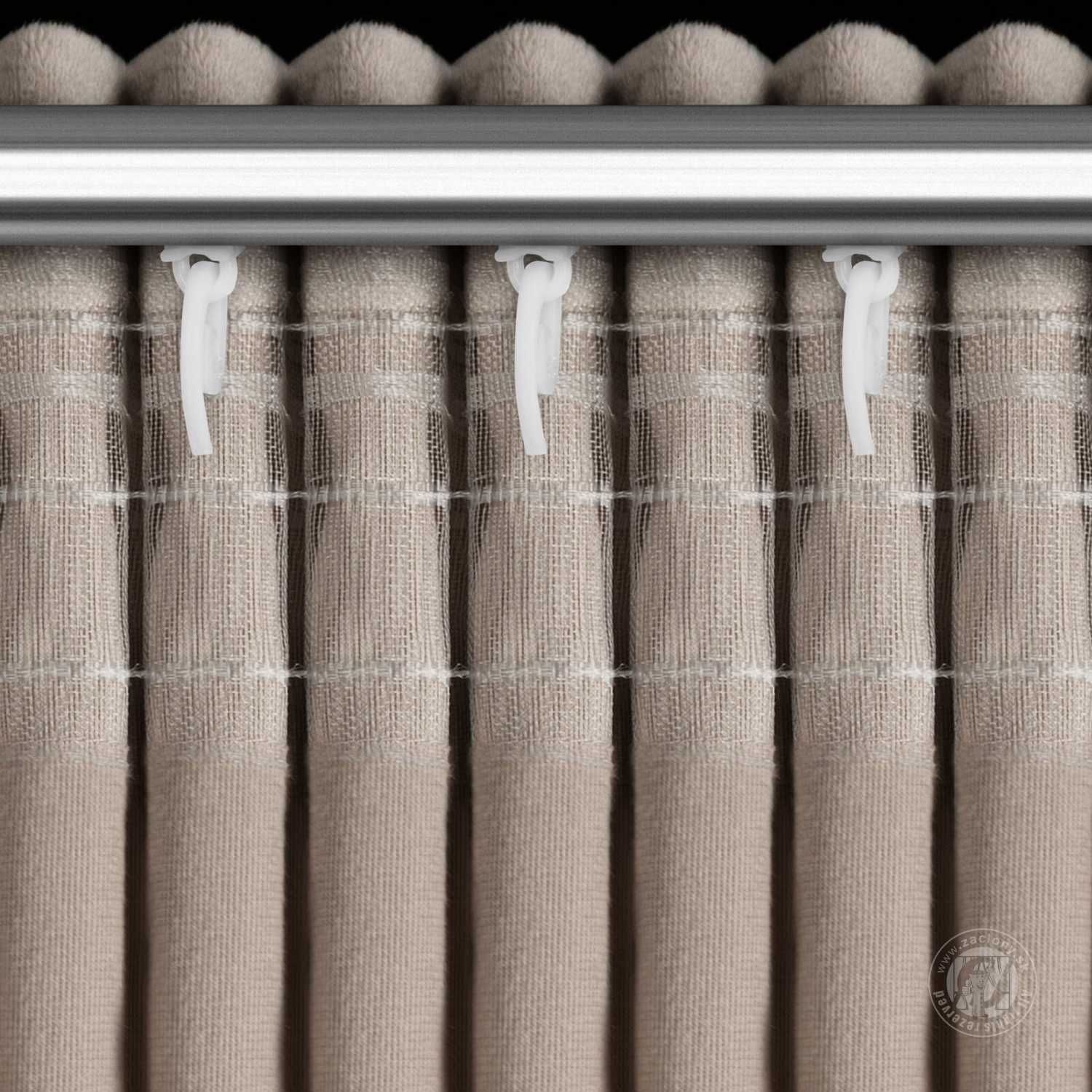 Záves ROSES na páske 140x270cm tmavobéžový