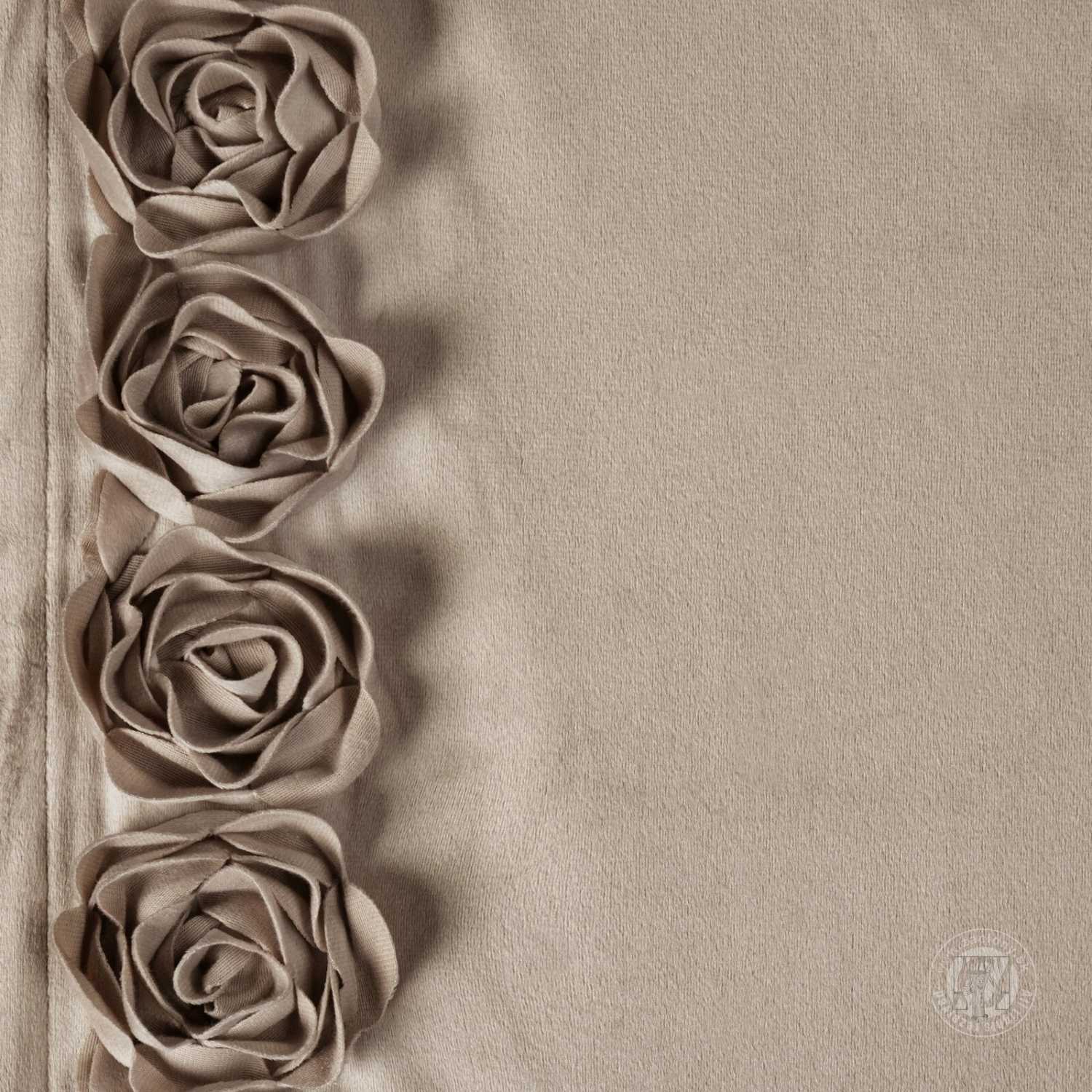 Záves ROSES na páske 140x270cm tmavobéžový