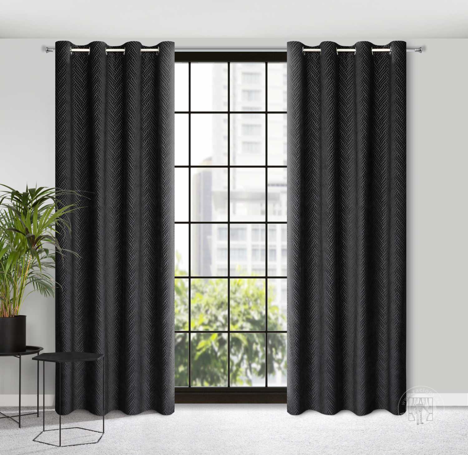 Záves ISLA na krúžkoch 140x250cm čierny