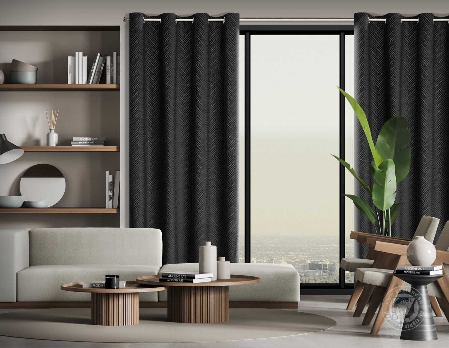 Záves ISLA na krúžkoch 140x250cm čierny