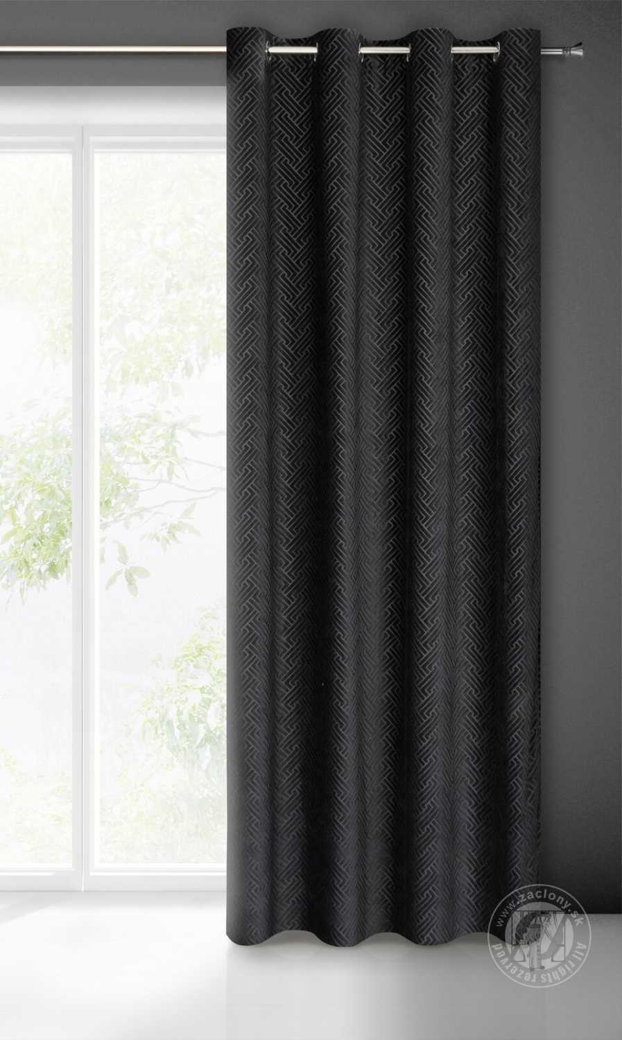 Záves ISLA na krúžkoch 140x250cm čierny