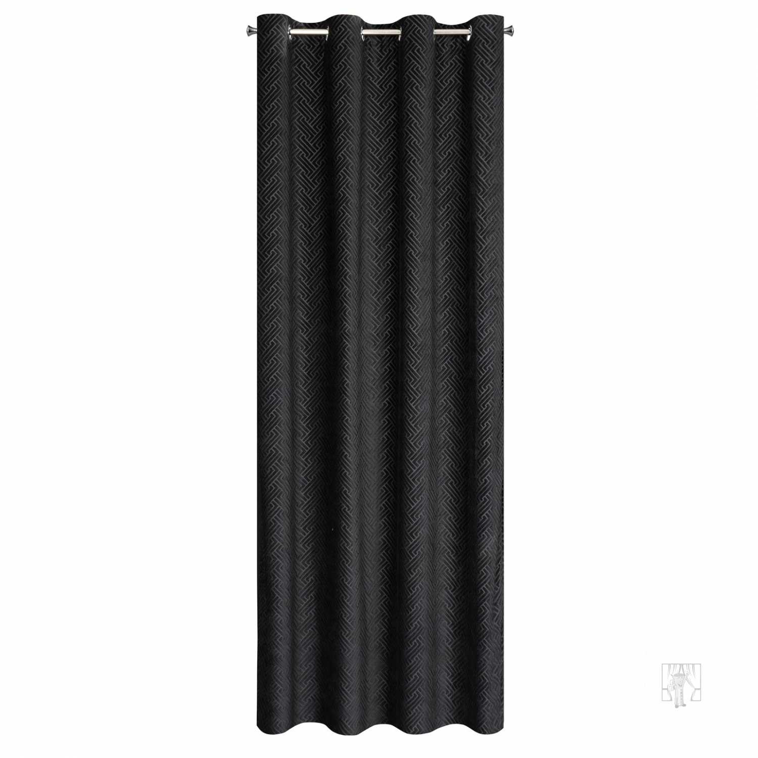 Záves ISLA na krúžkoch 140x250cm čierny