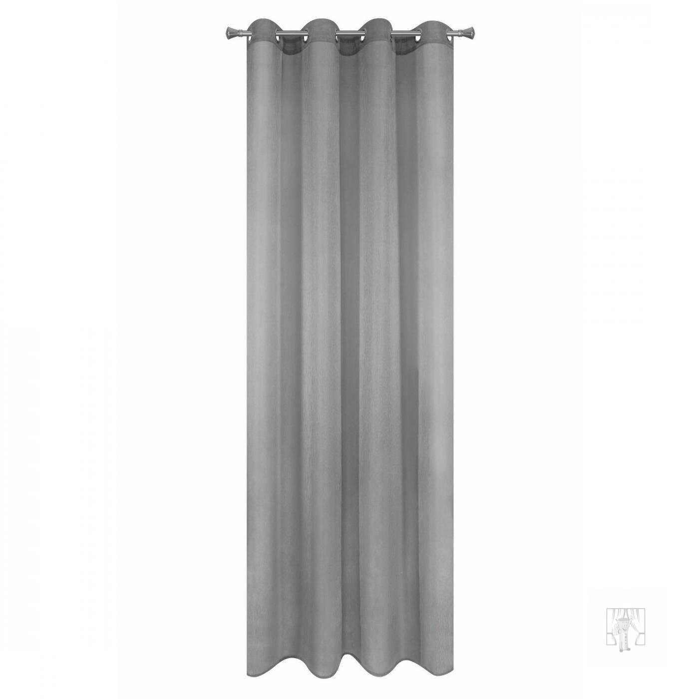 Záclona REBECCA na krúžkoch oceľová 140x250cm