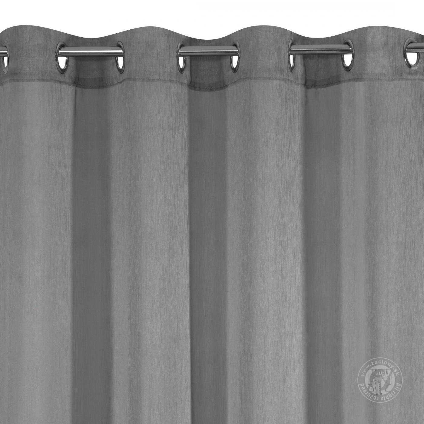 Záclona REBECCA na krúžkoch oceľová 140x250cm