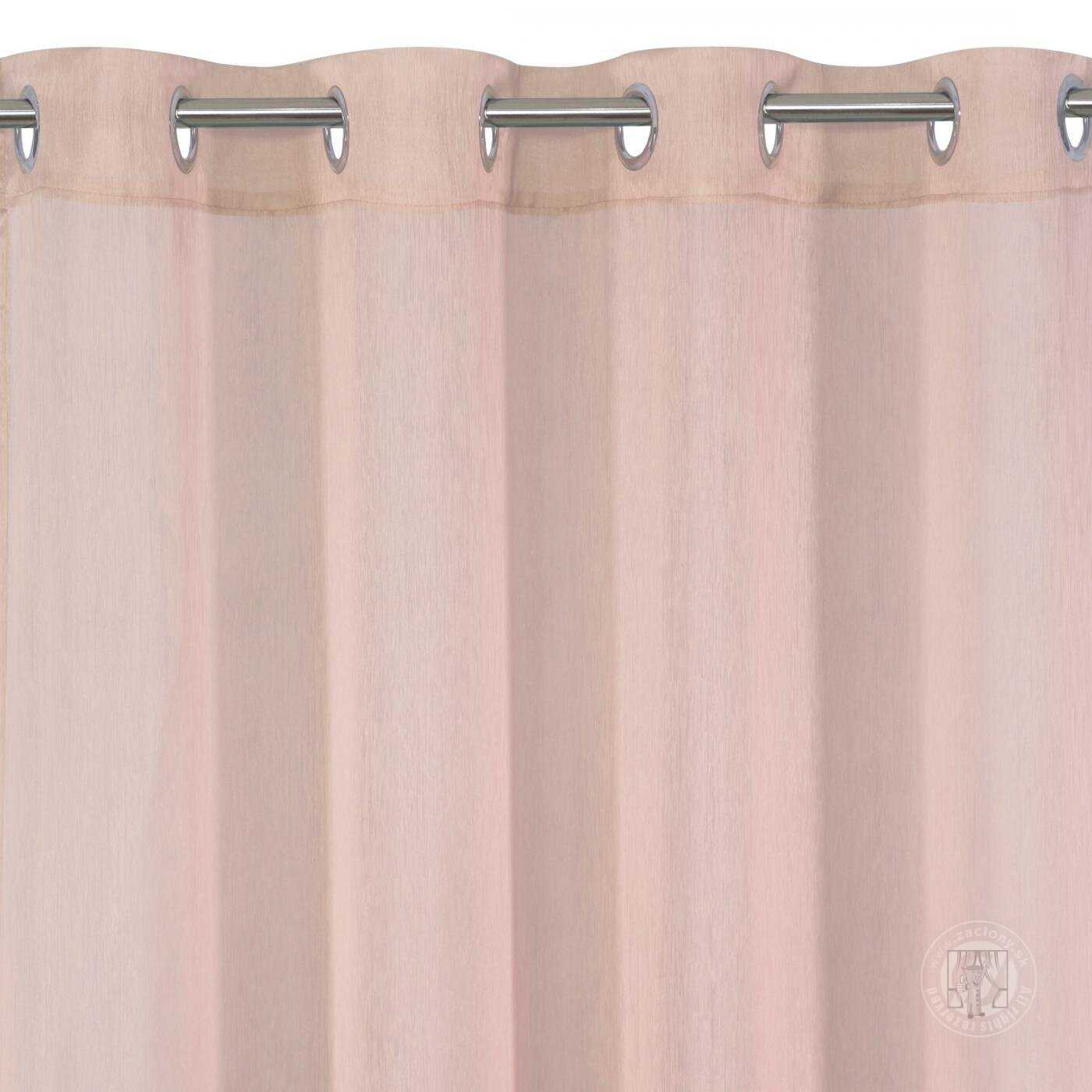 Záclona REBECCA na krúžkoch ružová 140x250cm