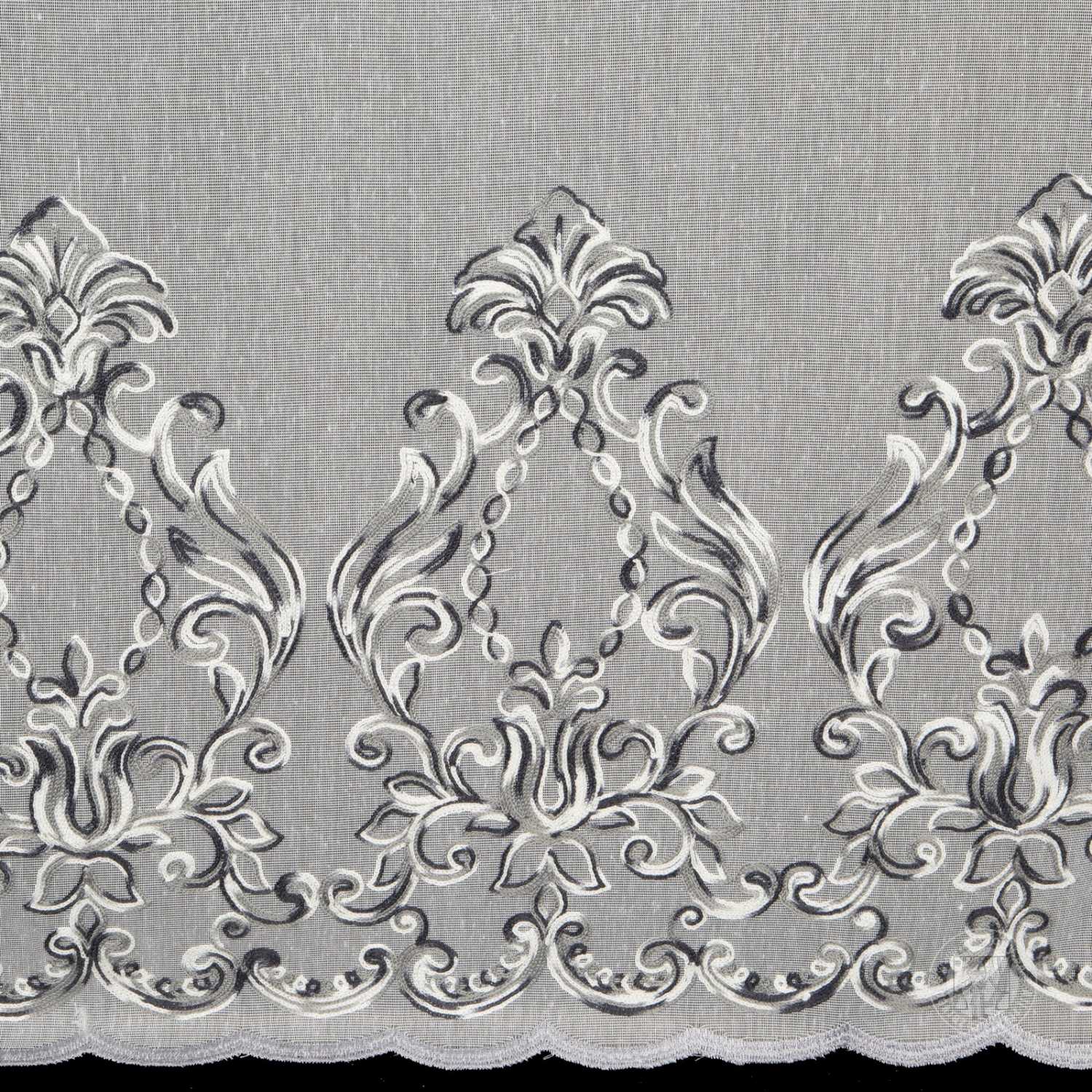 Záclona metráž 3310182 krémová/čierna 300cm