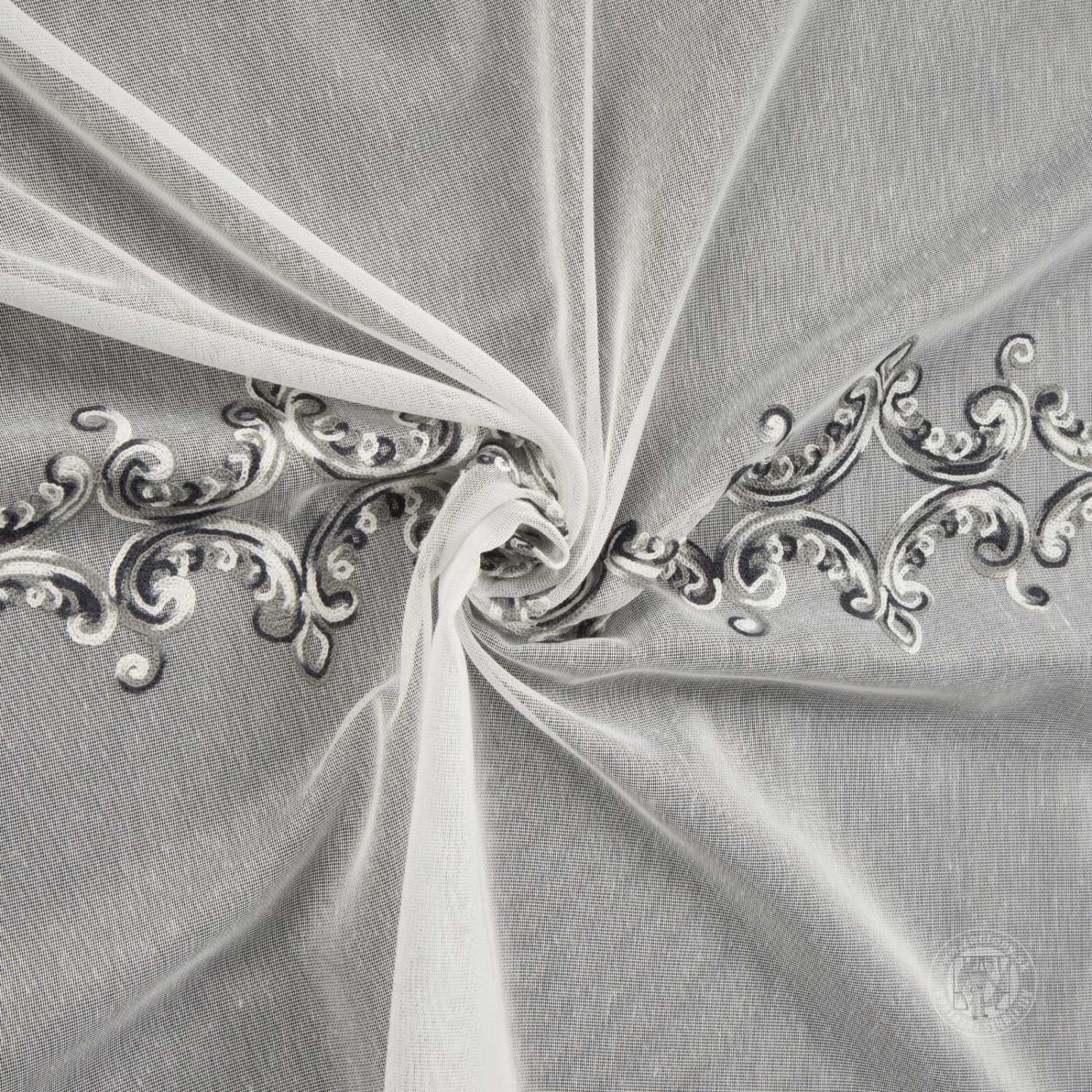 Záclona metráž 3310182 krémová/čierna 300cm