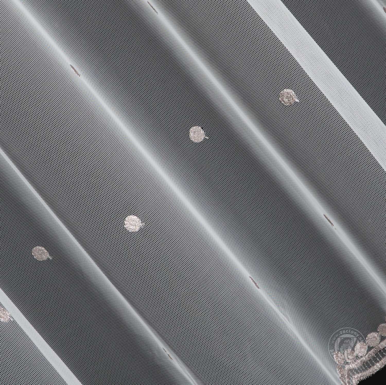 Záclona metráž 14894 krémová/ružová 300cm