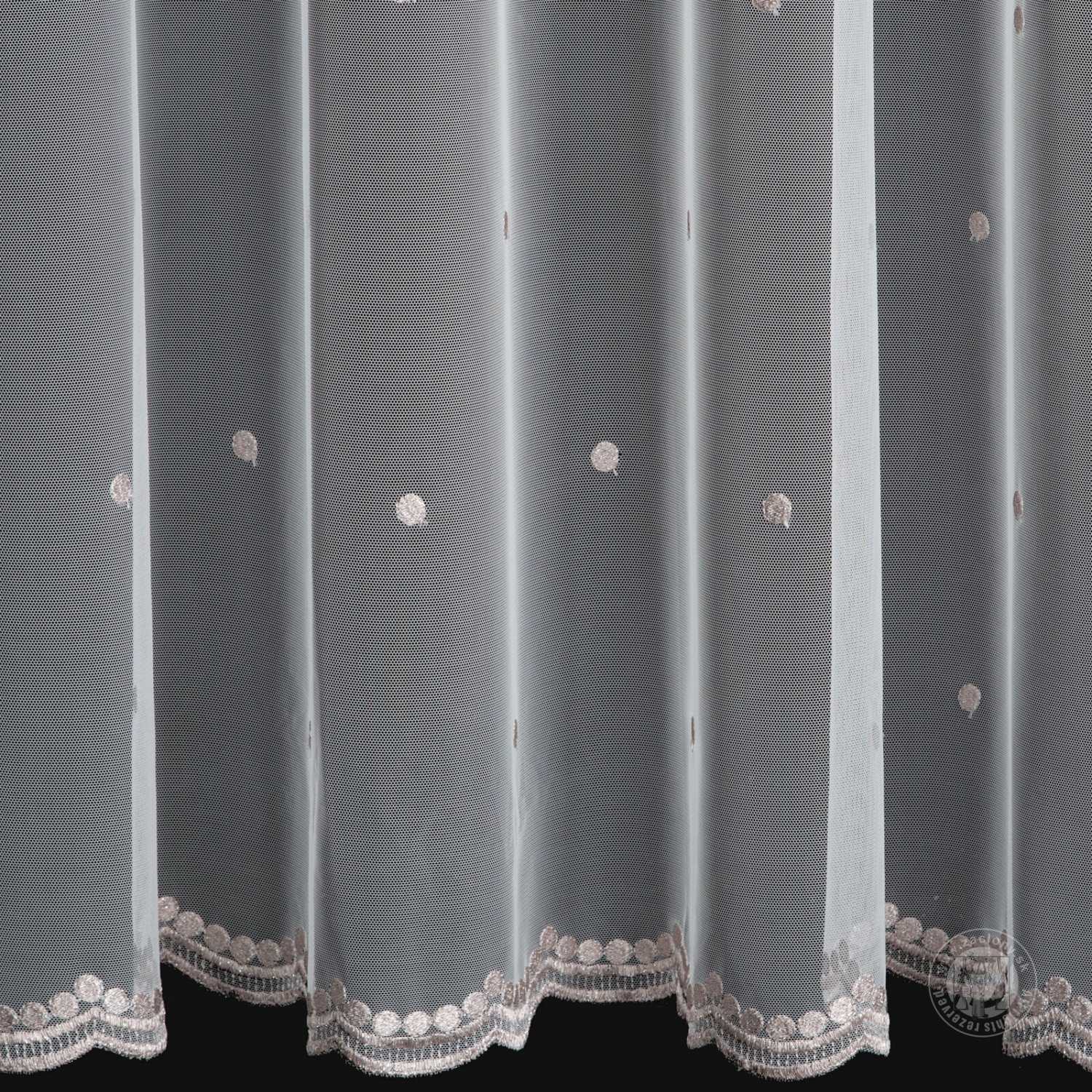 Záclona metráž 14894 krémová/ružová 300cm