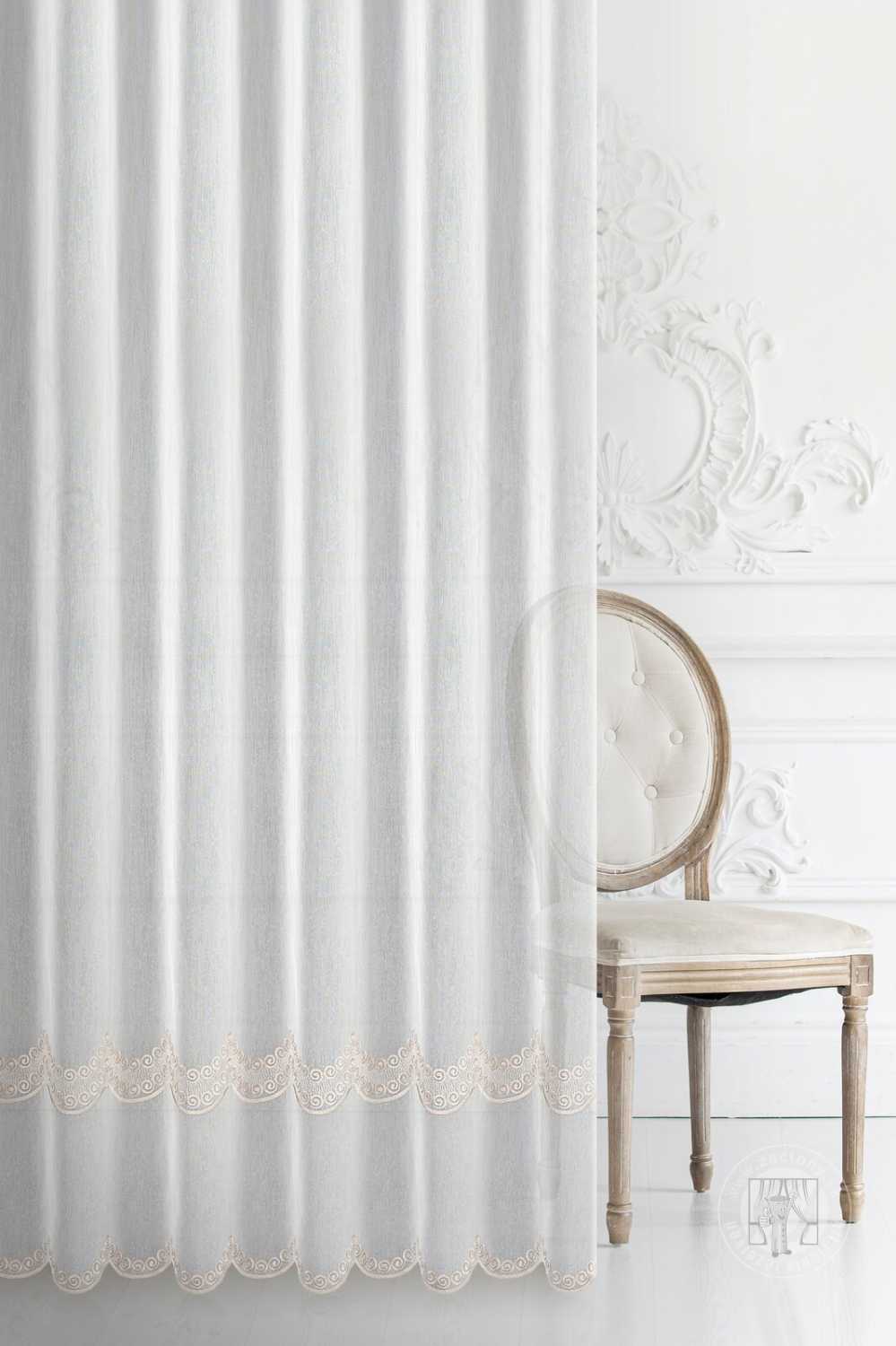 Záclona metráž 725352 biela/zlatá 280cm