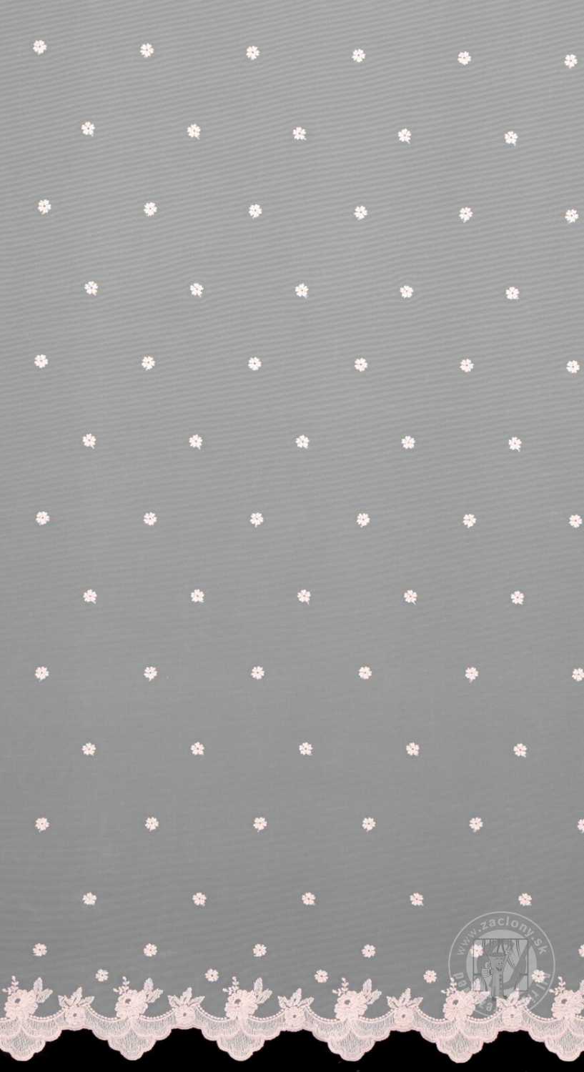 Záclona metráž 2445 biela/púdrová 280cm