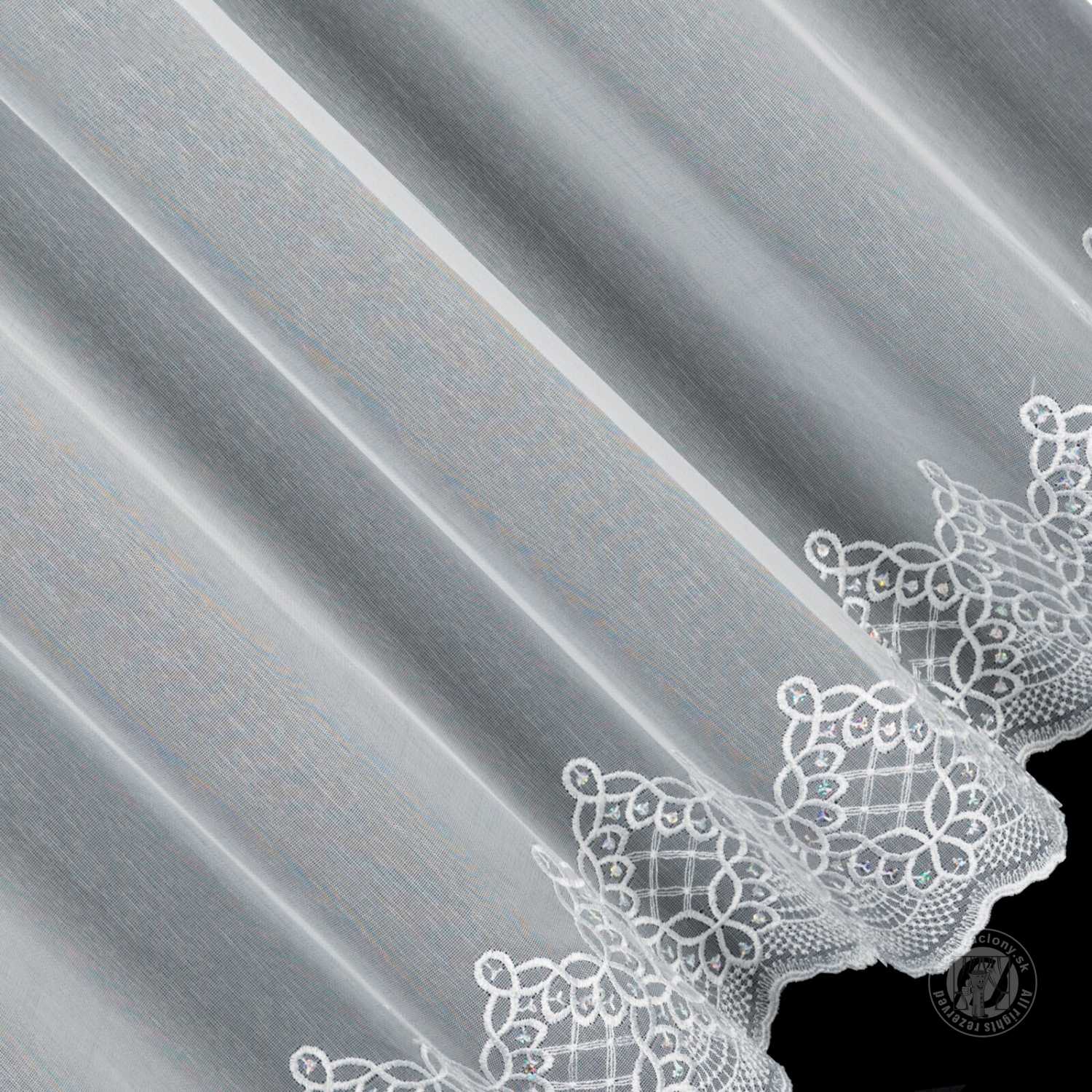 Záclona metráž 112755/ADEN biela/strieborná 280cm