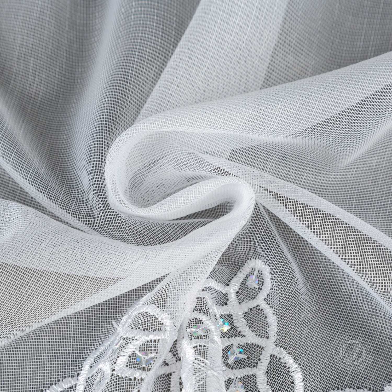 Záclona metráž 112755/ADEN biela/strieborná 280cm