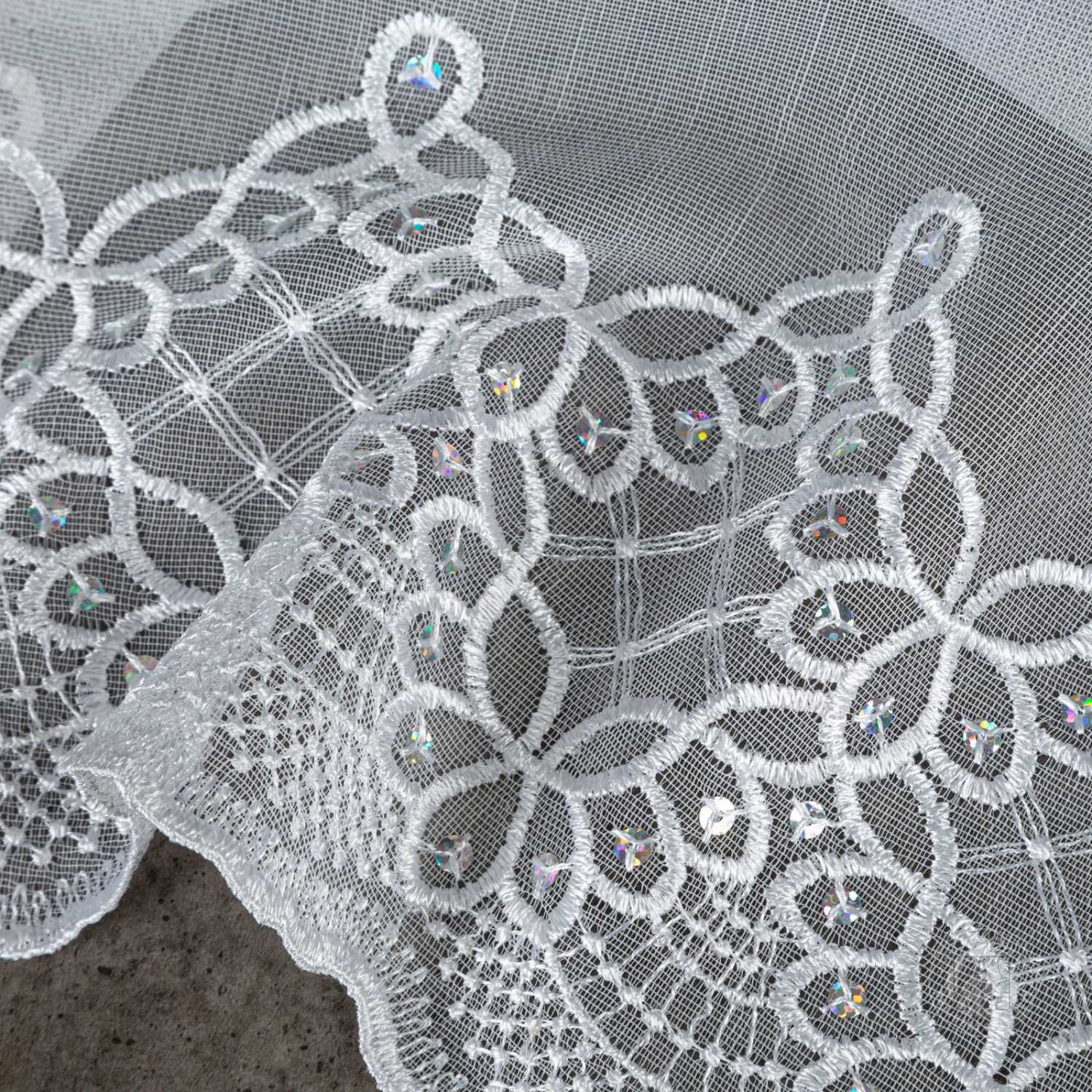 Záclona metráž 112755/ADEN biela/strieborná 280cm