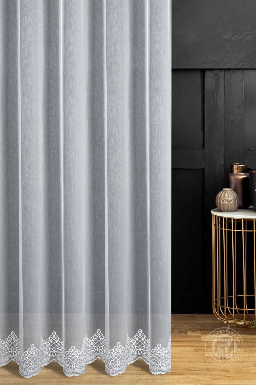 Záclona metráž 112755/ADEN biela/strieborná 280cm