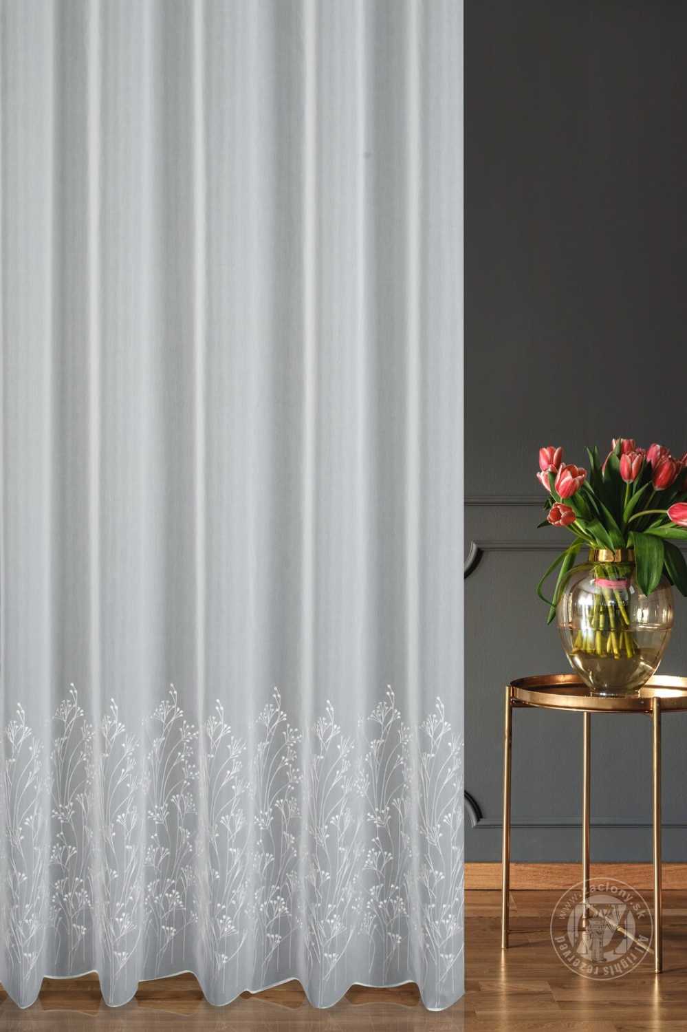 Záclona metráž 33593 biela 280cm