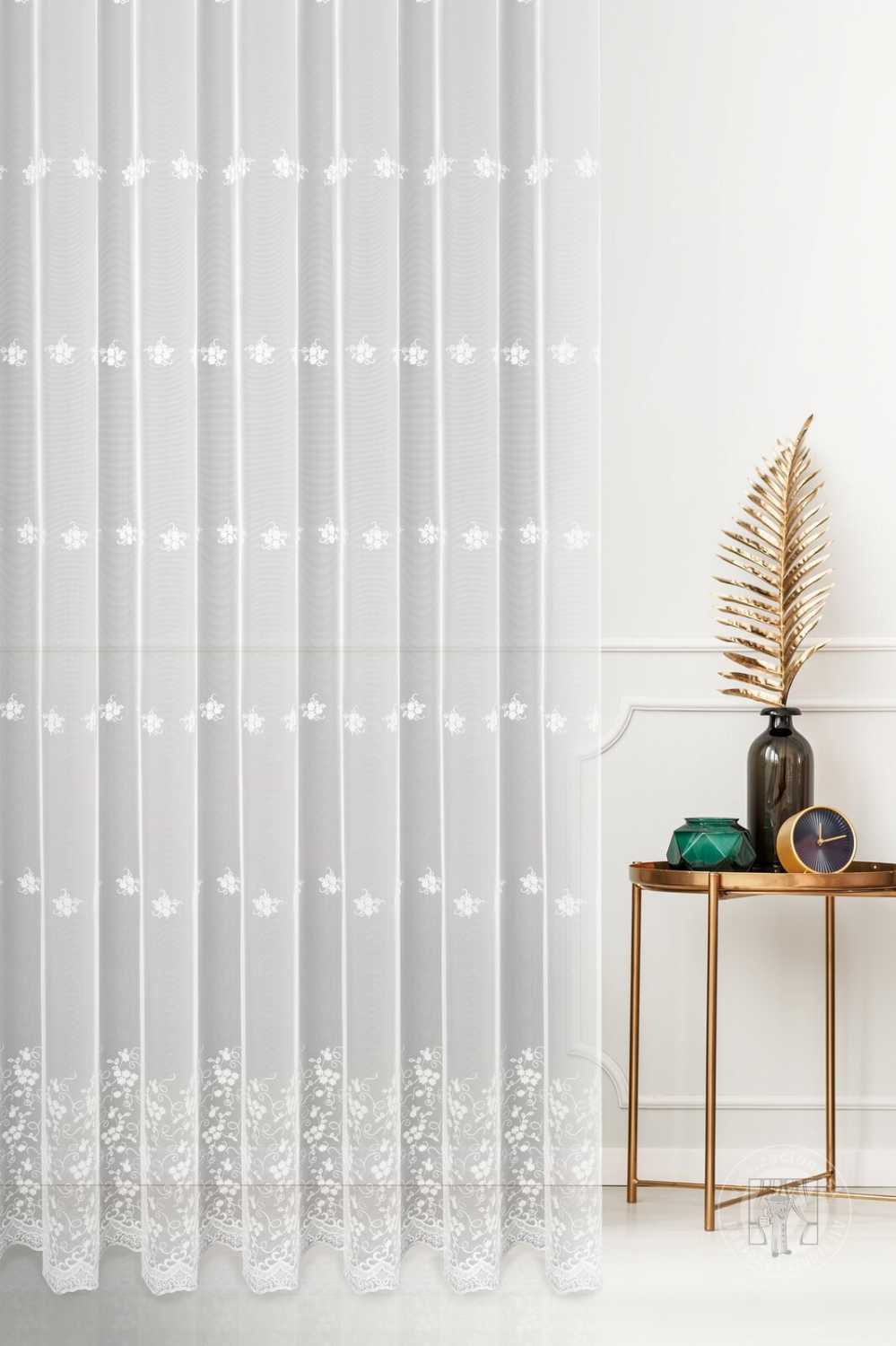 Záclona metráž 14153 biela 280cm