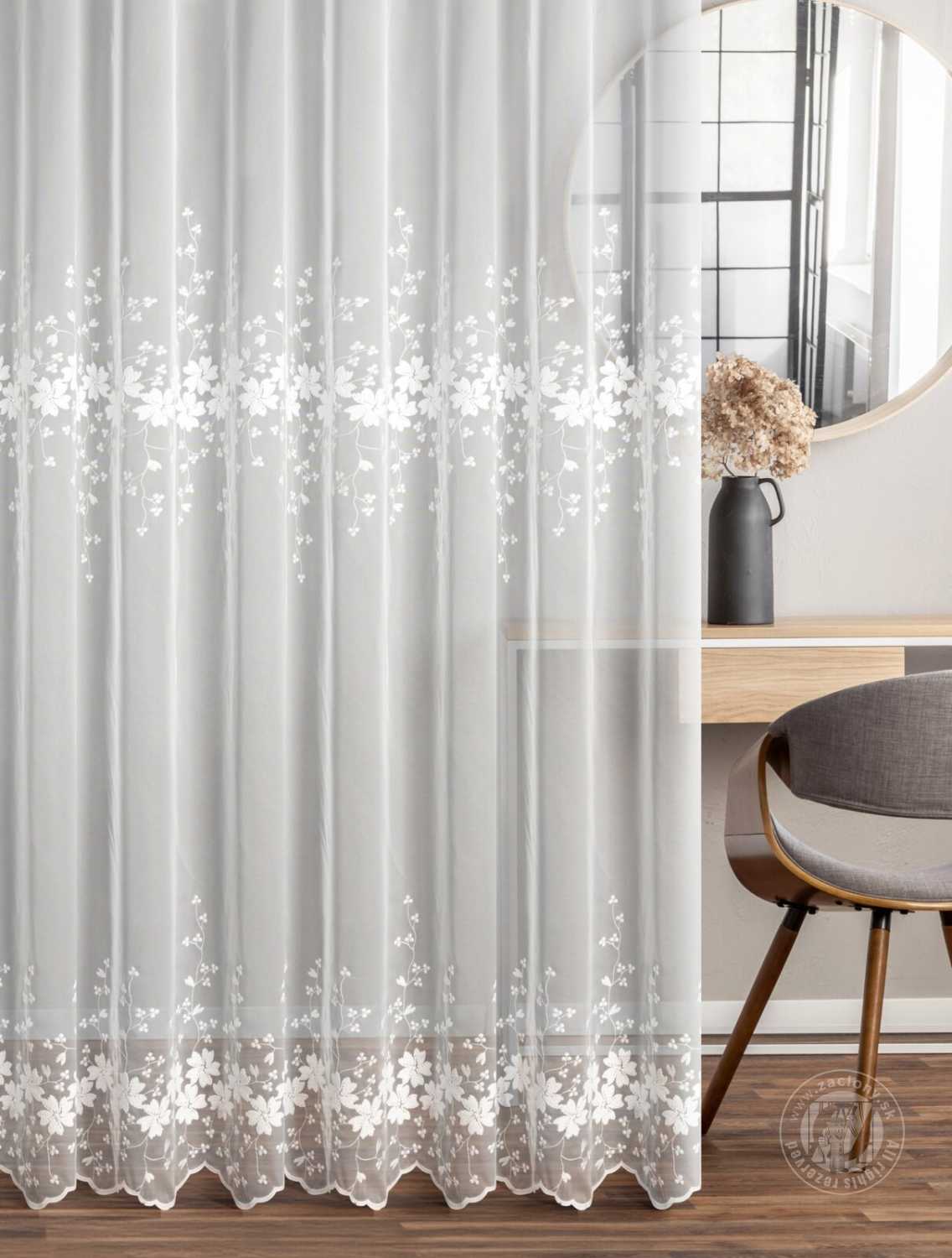 Záclona metráž NELA/PERU biela 280cm