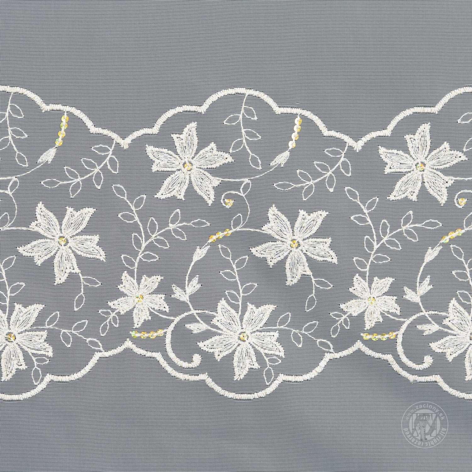 Záclona metráž 34403 biela/zlatá 280cm