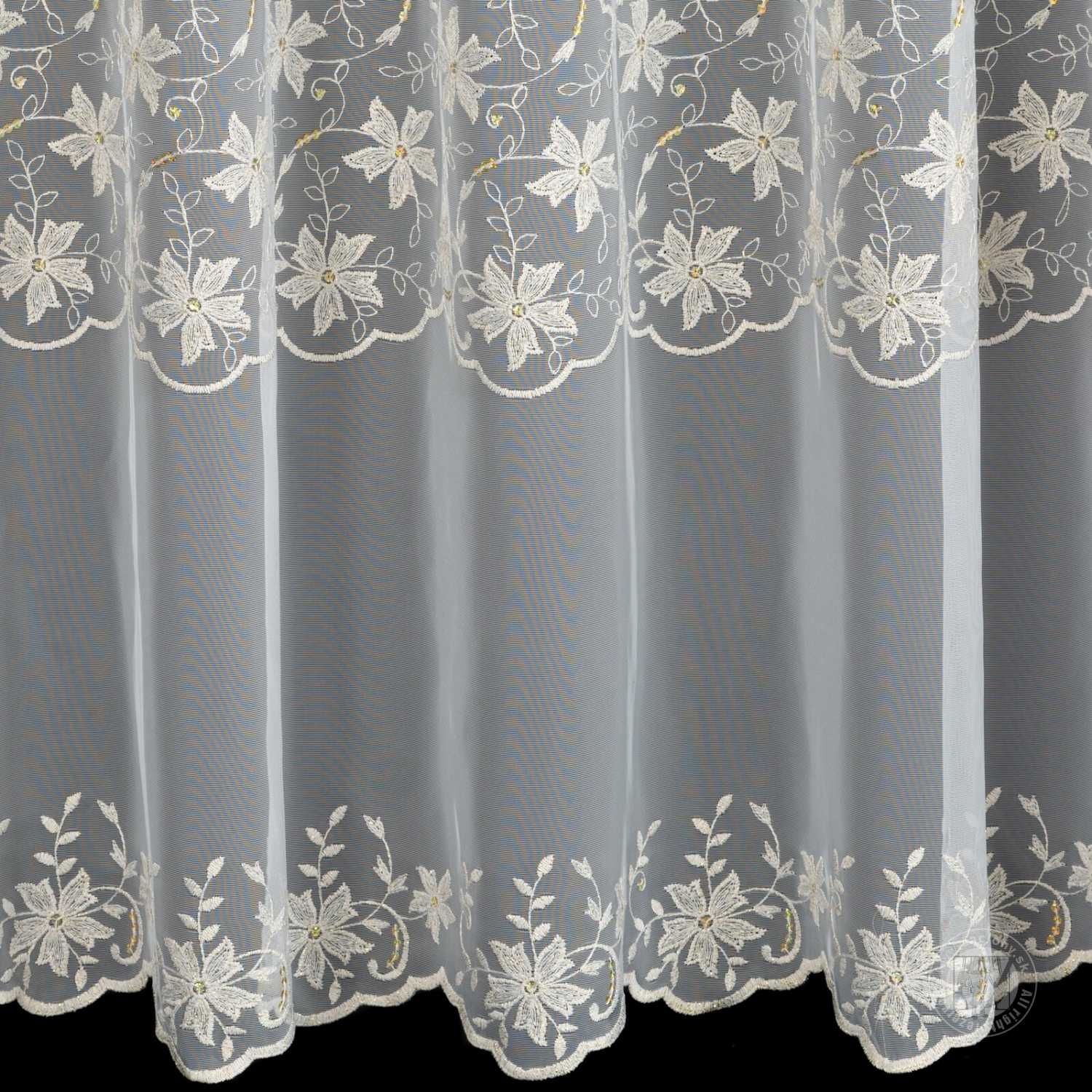 Záclona metráž 34403 biela/zlatá 280cm