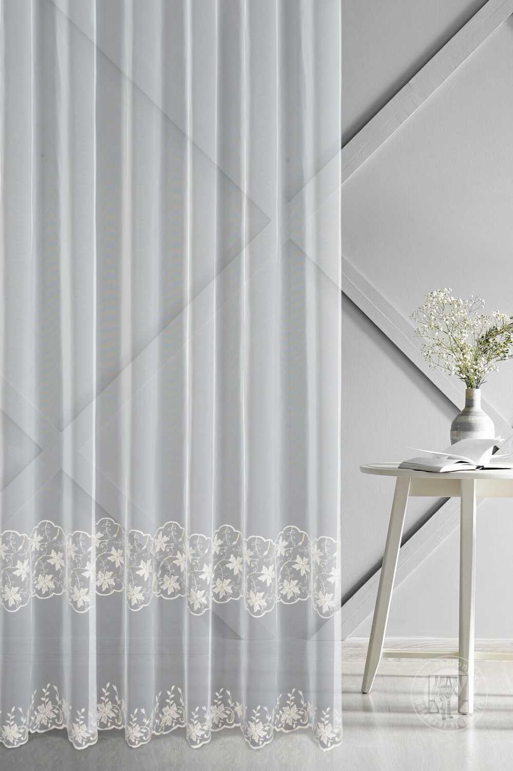 Záclona metráž 34403 biela/zlatá 280cm