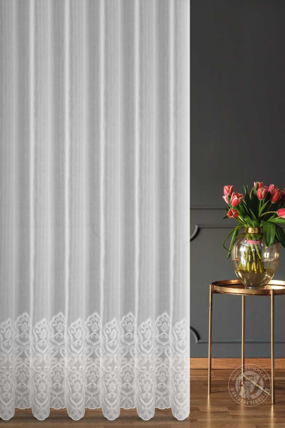 Záclona metráž 34438 biela 290cm