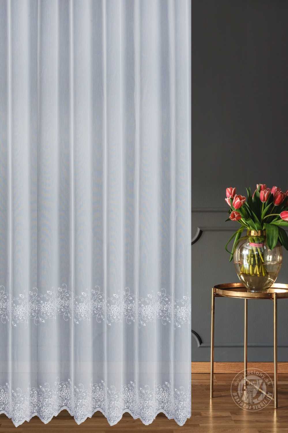 Záclona metráž 28015/ADEN biela 300cm