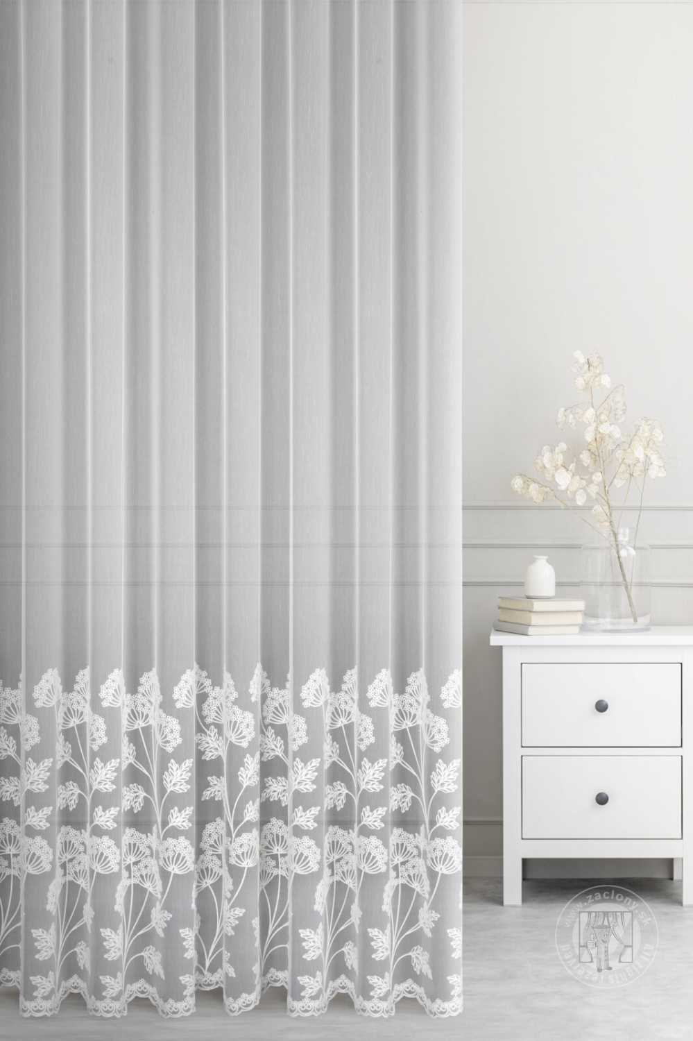 Záclona metráž 3312672/ADEN biela 300cm