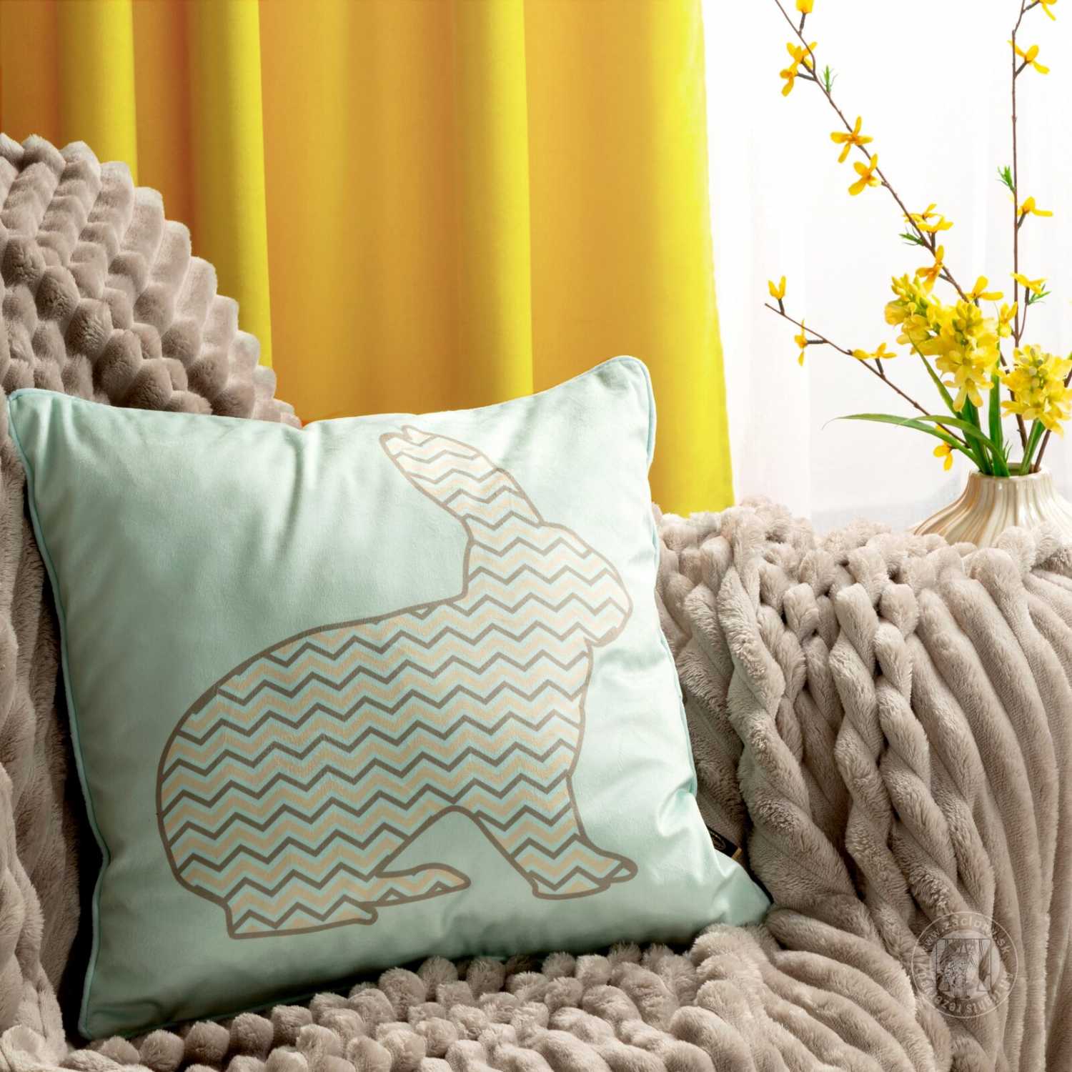 Veľkonočná obliečka na vankúš JAR/1 45x45cm mätová/béžová