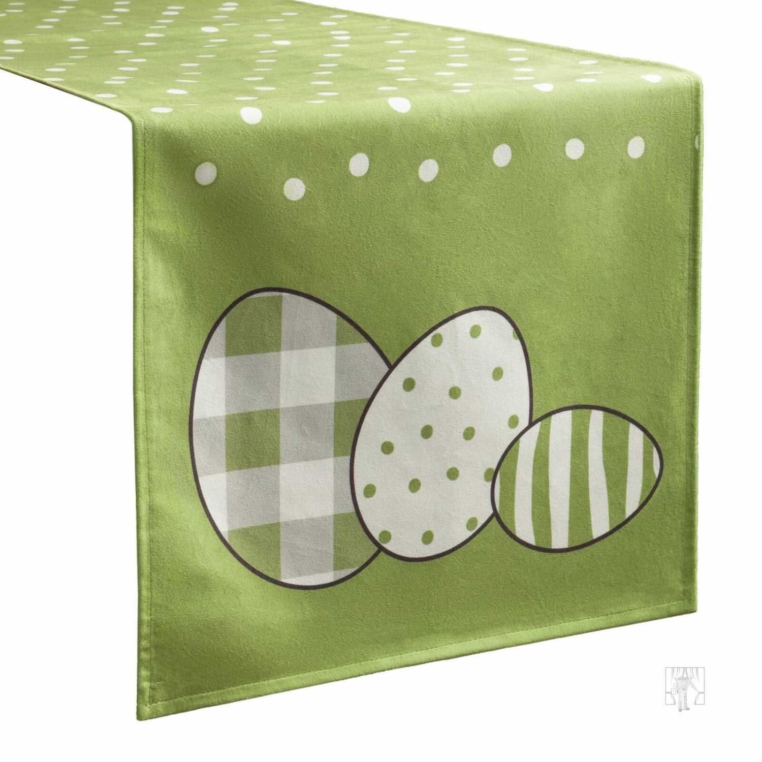 Veľkonočný obrus JAR/3 35x140cm zelený/biely