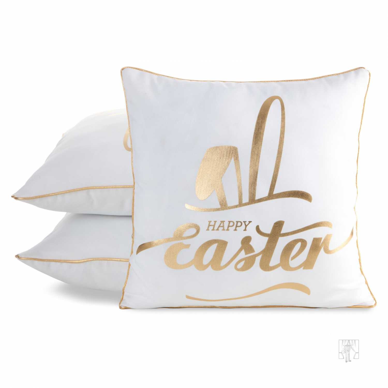 Veľkonočná obliečka na vankúš JAR/41 45x45cm biela/zlatá