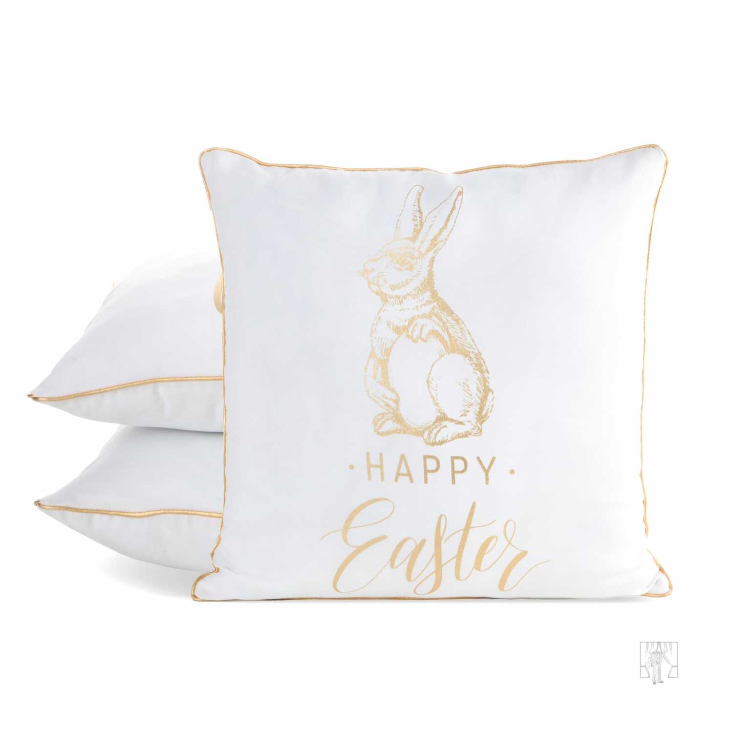 Veľkonočná obliečka na vankúš JAR/43 45x45cm biela/zlatá