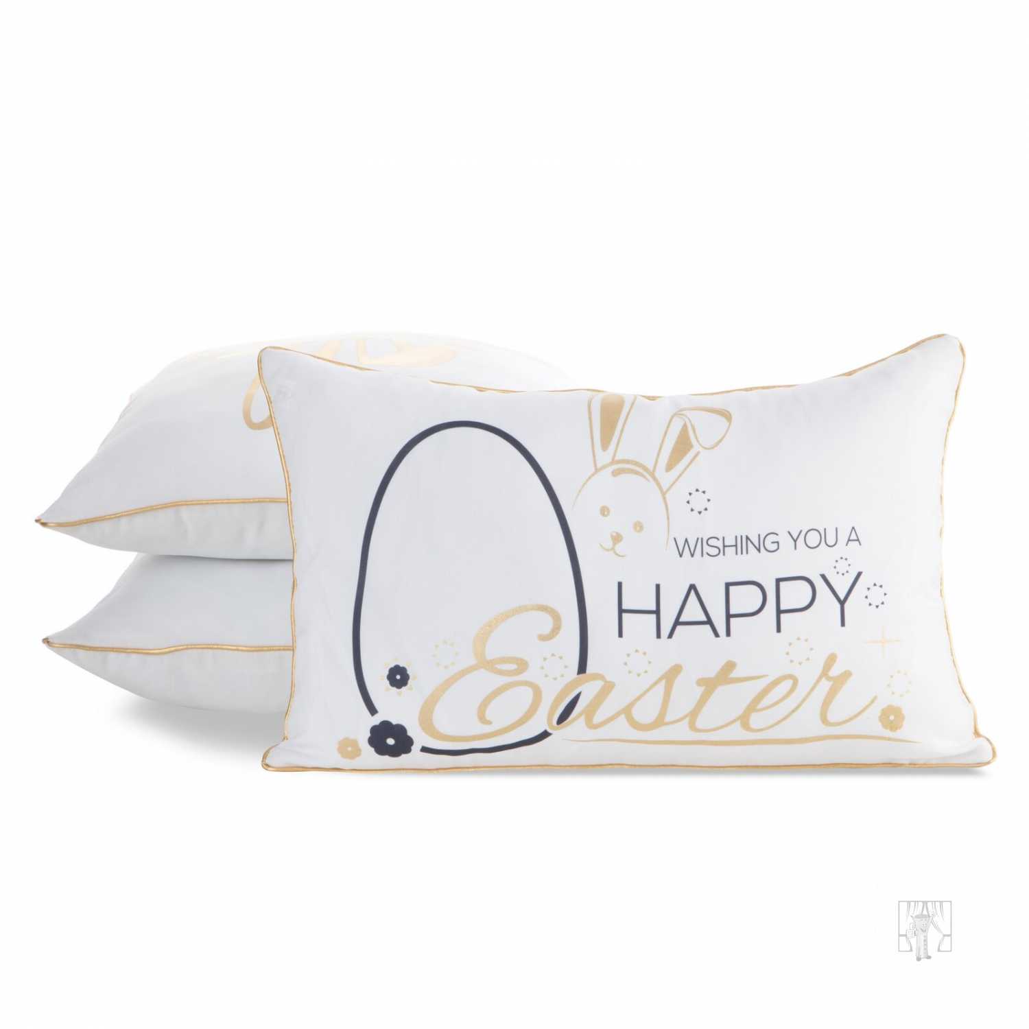 Veľkonočná obliečka na vankúš JAR/48 30x50cm biela/zlatá