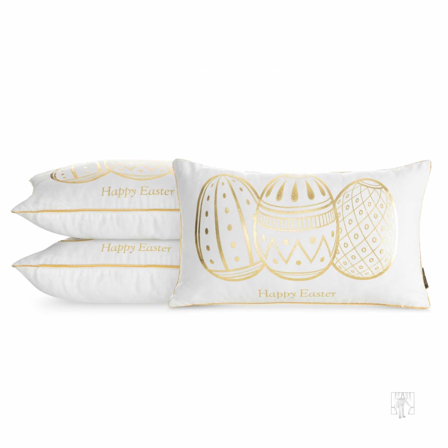 Veľkonočná obliečka na vankúš JAR/49 30x50cm biela/zlatá