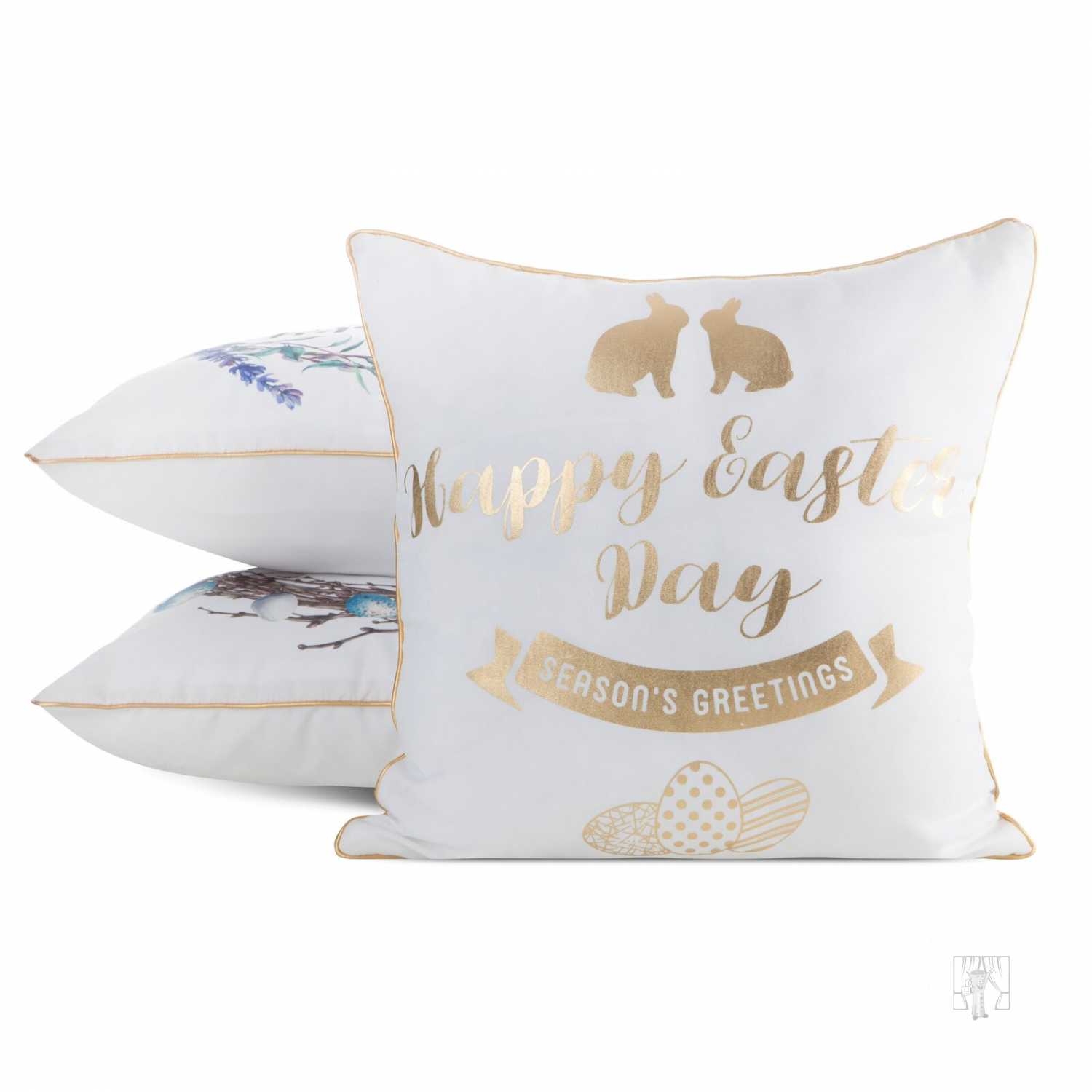 Veľkonočná obliečka na vankúš JAR/65 45x45cm biela/zlatá