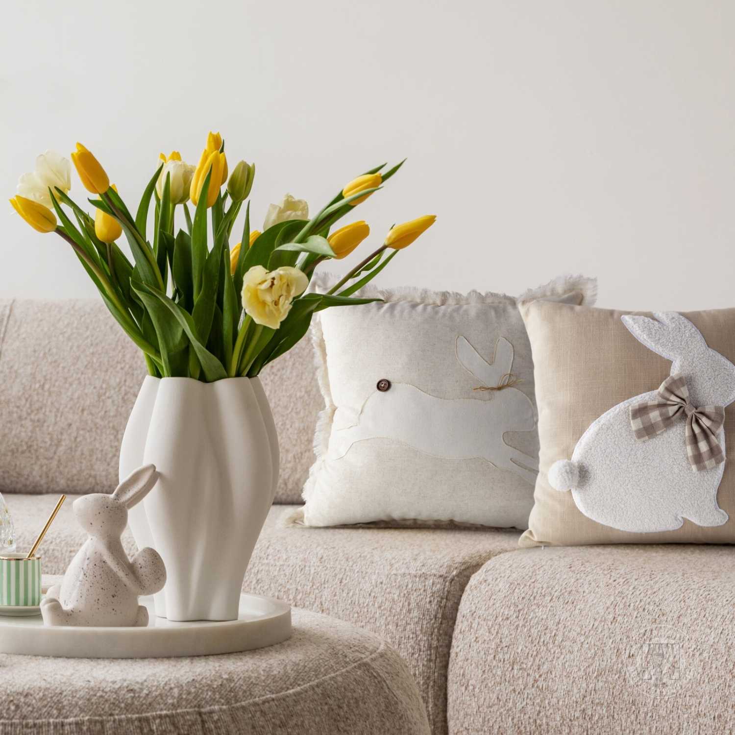 Veľkonočná obliečka na vankúš JAR/56 45x45cm béžová/krémová