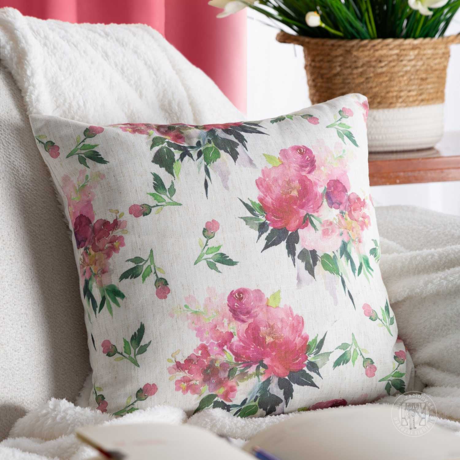 Veľkonočná obliečka na vankúš JAR/66 45x45cm naturálna/ružová