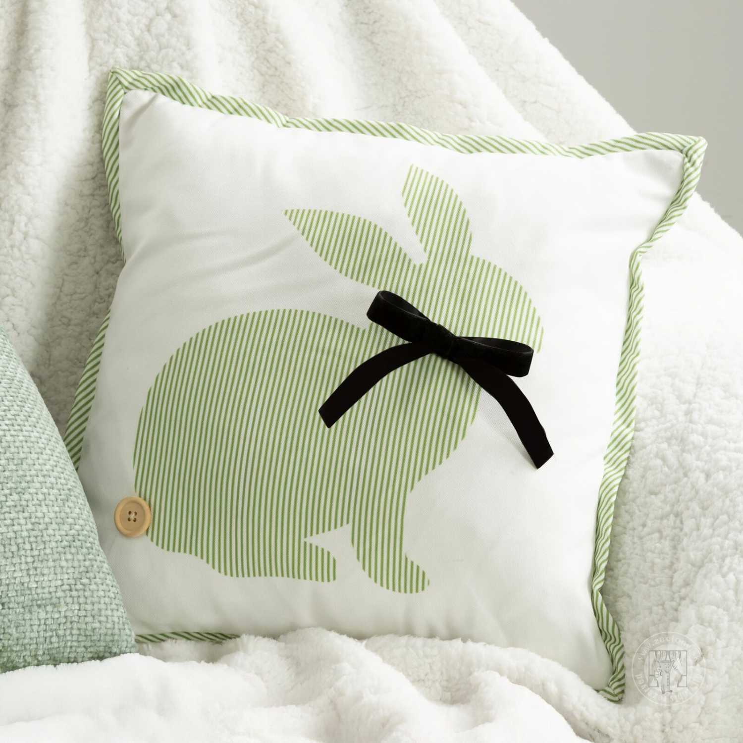 Veľkonočná obliečka na vankúš JAR/137 45x45cm biela/zelená