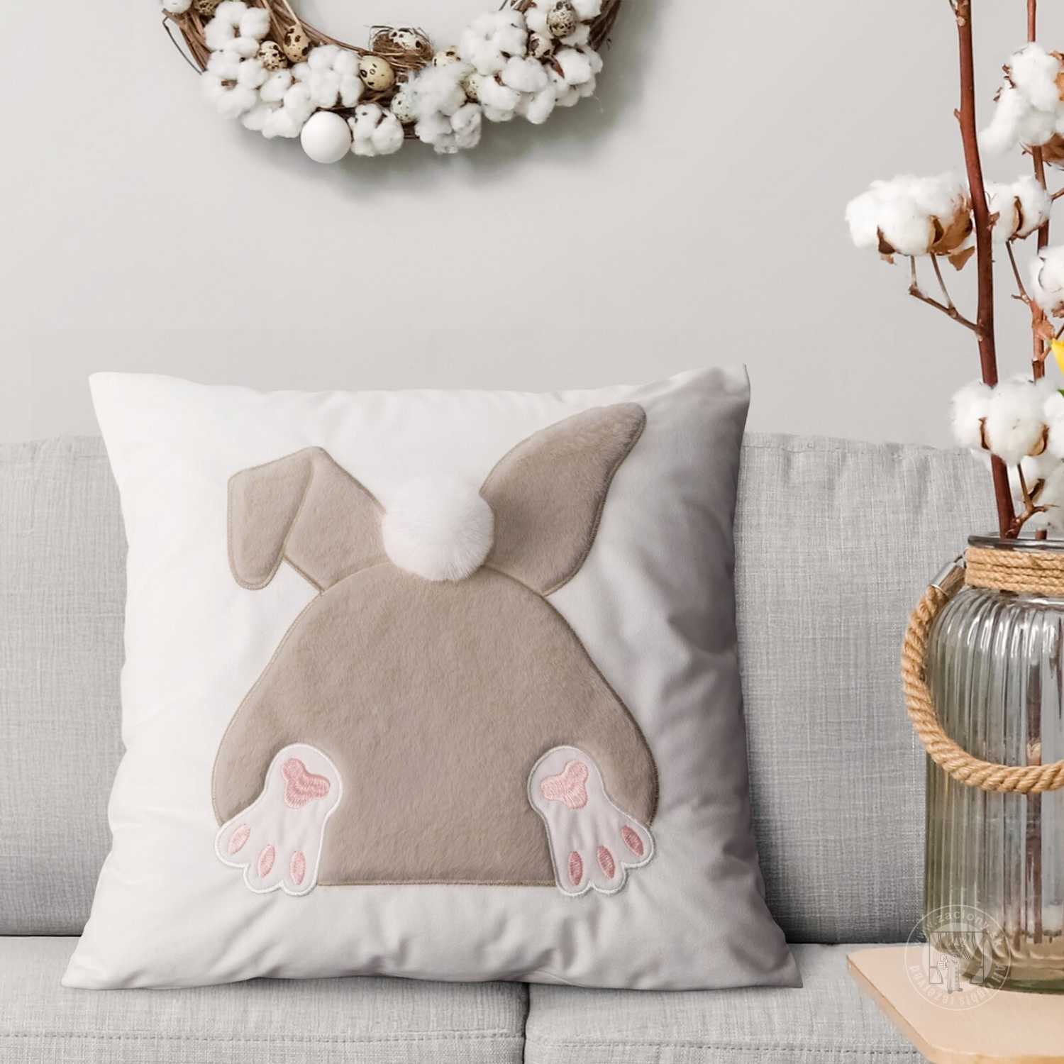 Veľkonočná obliečka na vankúš JAR/129 45x45cm biela/béžová