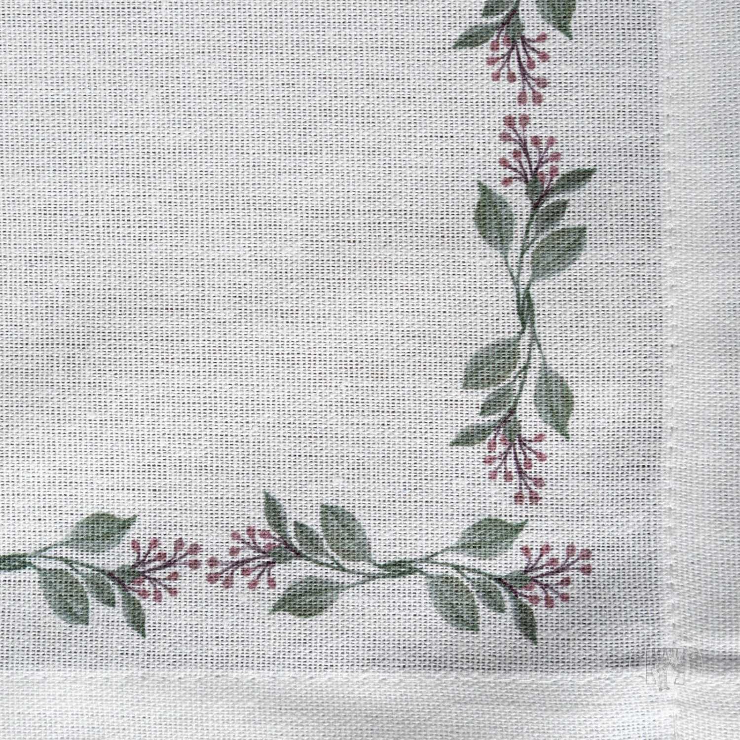 Obrus LILY biely/zelený