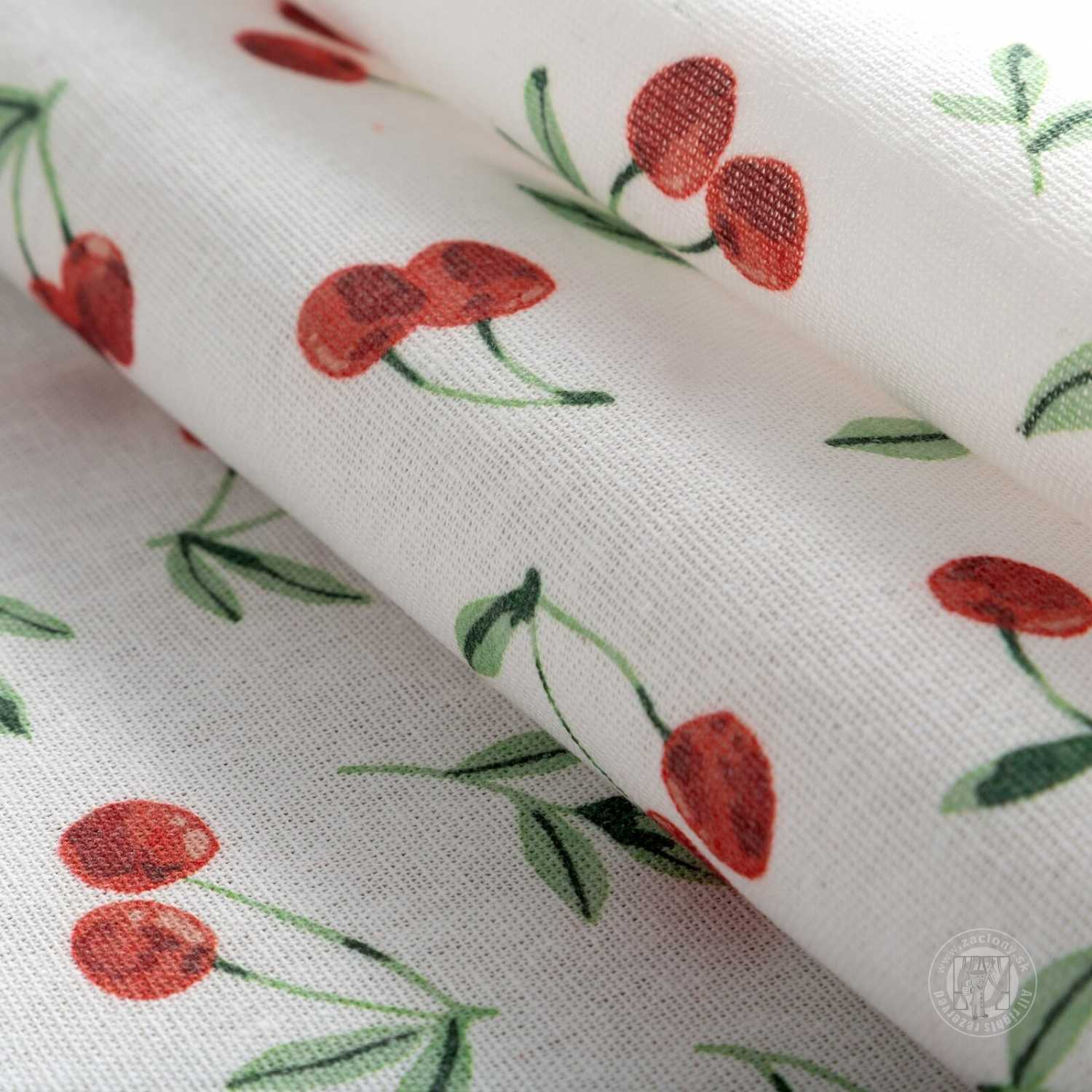 Obrus CHERRY biely/červený