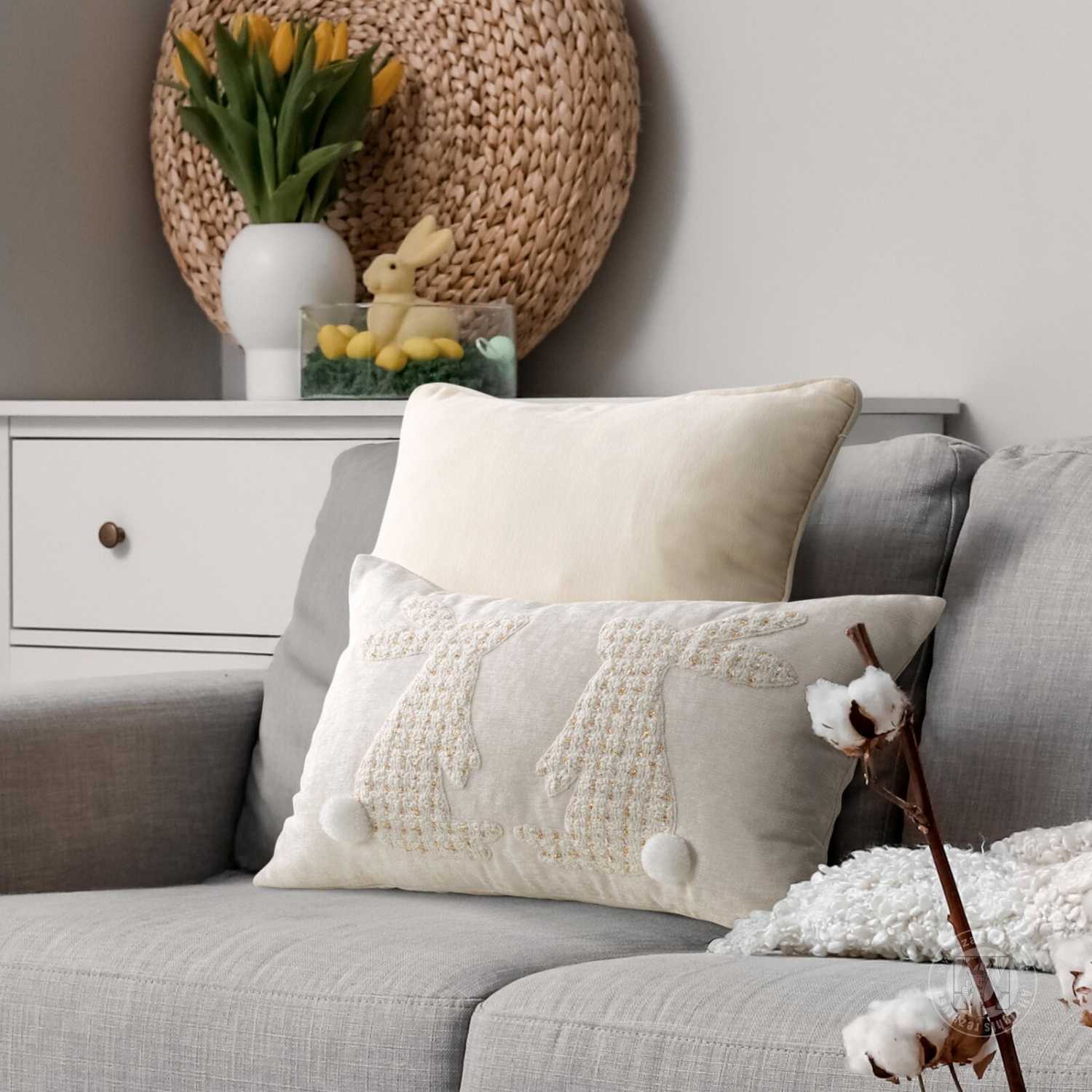 Veľkonočná obliečka na vankúš JAR/152 30x50cm krémová/biela